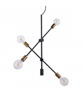 Lámpara colgante industrial y retro Edmond Matt negro, dorado