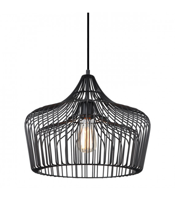 Industrial and retro hanging lamp Fabiola Black