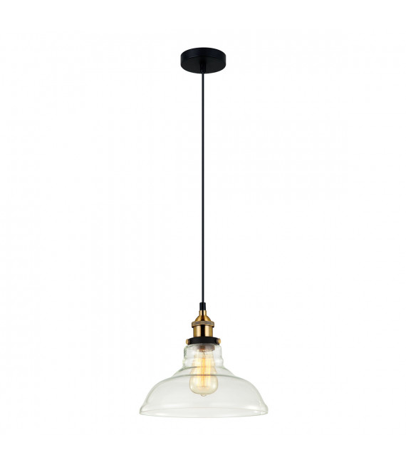 Industrie- und Retro-Pendelleuchte Hubert Black, Gold
