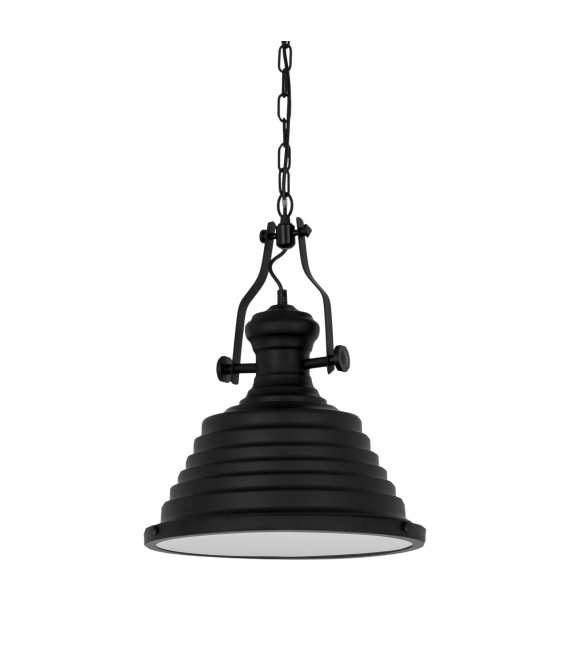 Suspension industrielle et rétro Maeva Noir 1 ampoule