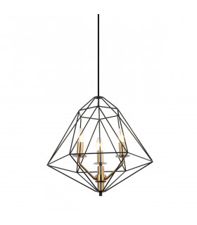 Lámpara colgante industrial y retro Maresmo Negro, dorado