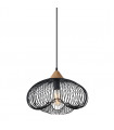 Suspension industrielle et rétro Nuka Noir en bois