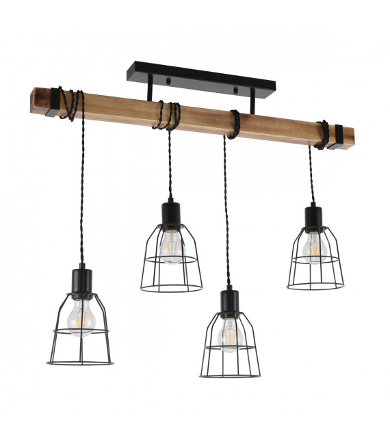 Suspension industrielle et rétro Ponte Noir, hauteur 62 Cm