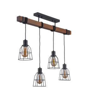 Lámpara colgante industrial y retro Reda Negro mate