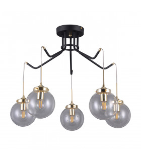 Industrie- und Retro-Pendelleuchte Domenico Matt schwarz, gold