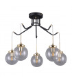 Industrial and retro pendant lamp Domenico Matt black, gold