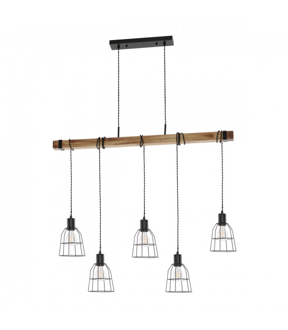 Industrie- und Retro-Pendelleuchte Ponte Black