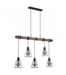 Lampada a sospensione industriale e retrò Reda Nero opaco