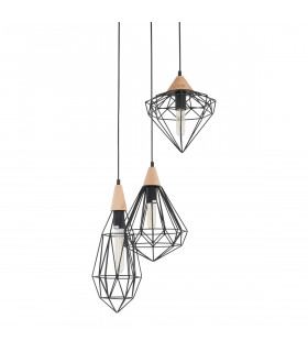 Suspension industrielle et rétro Maelle Noir 1 ampoule