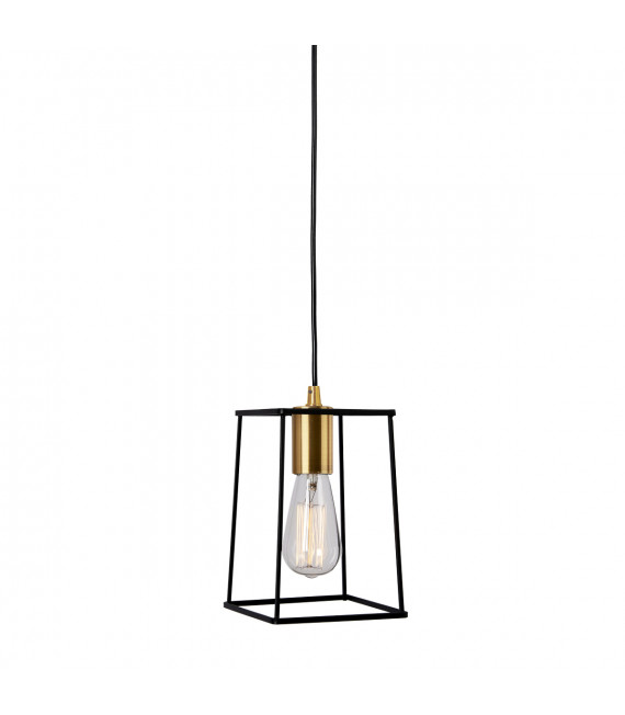 Moderna lampada a sospensione Alanis Nero opaco, oro