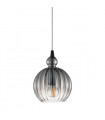 Suspension moderne Biron Noir mat et gris fumé