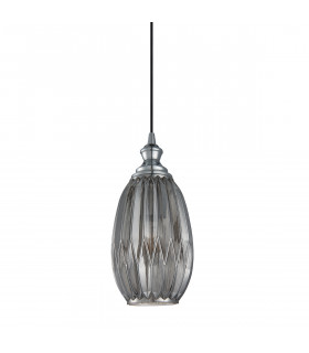 Suspension moderne Rodez Chrome et gris fumé