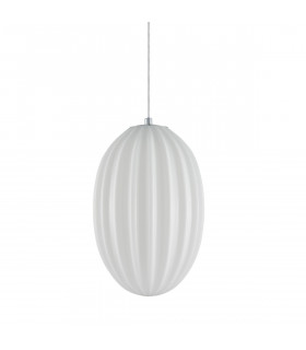 Suspension moderne Parlo Chrome et transparent