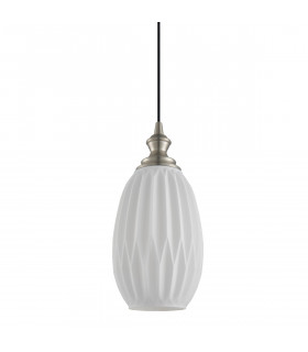 Suspension design Rodez Nickel satiné et transparent