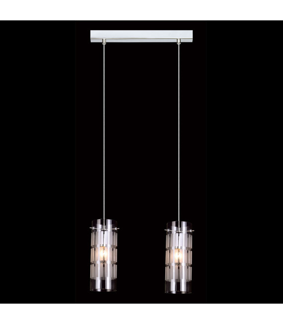 Suspension moderne Max Chrome 2 ampoules