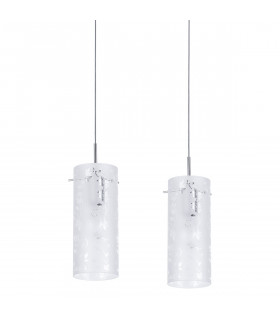 Modern hanging lamp Naolin Chrome, white 2 bulbs