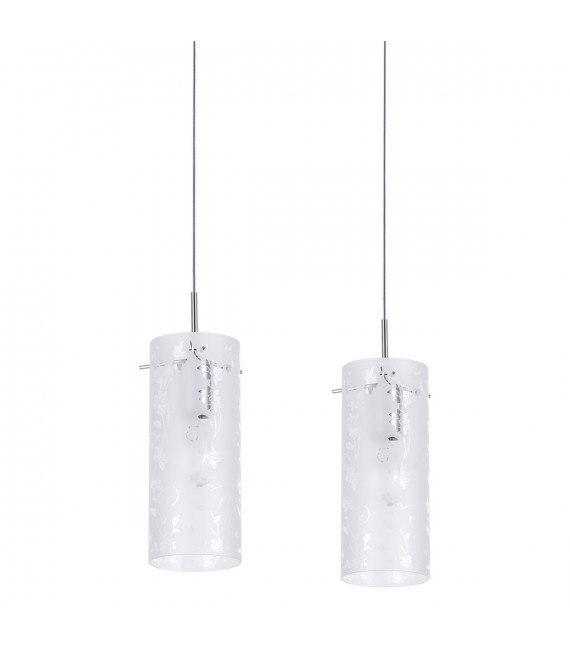 Lámpara colgante moderna Naolin Chrome, blanco