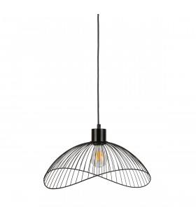 Modern suspension Nunez Matt black, black lampshade