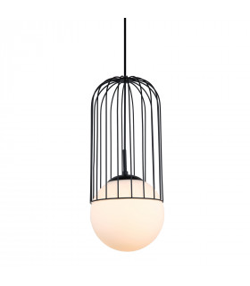 Suspension moderne Matty Noir, verre et acier