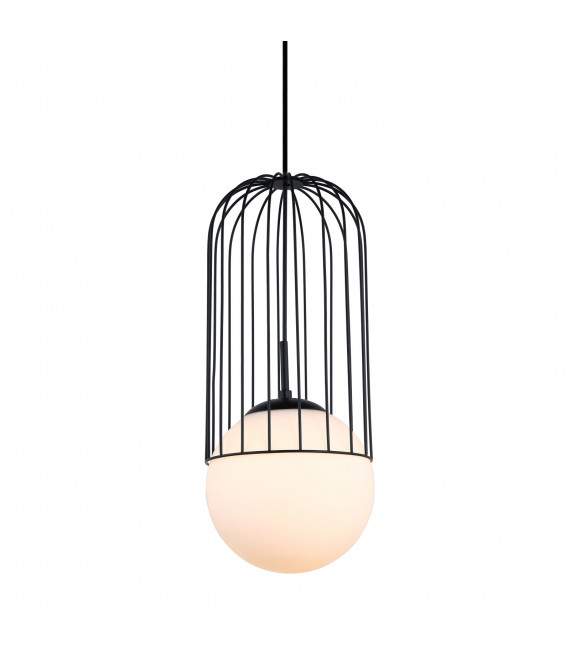Modern suspension Matty Black, glass and steel
