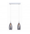Suspension moderne Grace Chrome 2 ampoules