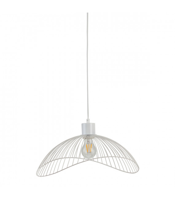 Modern pendant lamp Nunez Matt black, white lampshade