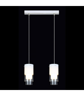 Modern hanging lamp Christo Chrome, white 2 bulbs