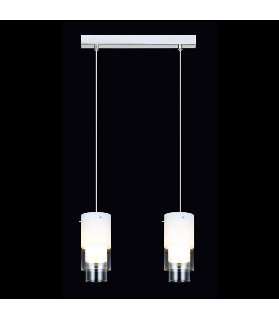 Modern hanging lamp Christo Chrome, white 2 bulbs