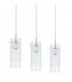Suspension moderne Max Chrome en verre et métal