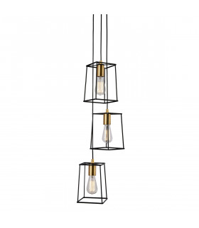 Moderne Pendelleuchte Alanis Matt schwarz, gold