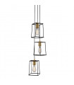 Suspension moderne Alanis Noir mat, doré 3 ampoules