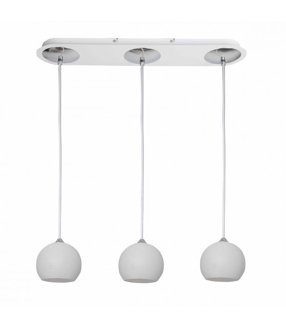 Suspension moderne James WH blanc 3 ampoules