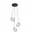 Suspension moderne Melisa Noir en verre et acier