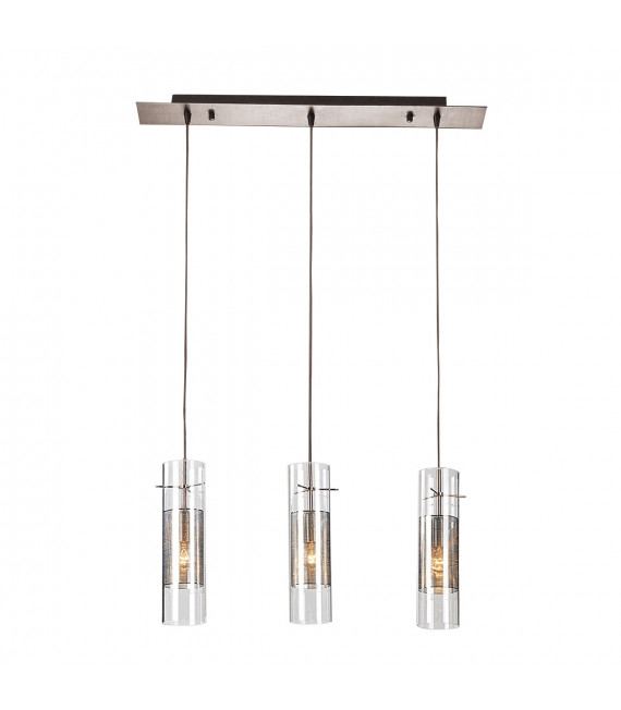 Suspension moderne Vicky Chrome 3 ampoules