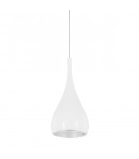 Moderna lampada a sospensione Anon White Chrome, bianca