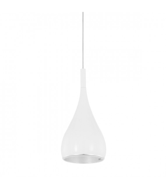 Moderna lampada a sospensione Anon White Chrome, bianca