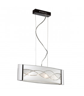 Moderne Pendelleuchte über Chrom