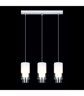 Moderna lampada a sospensione Christo Chrome, bianca