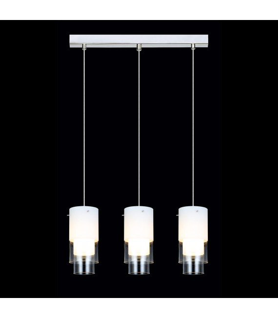Modern hanging lamp Christo Chrome, white 3 bulbs