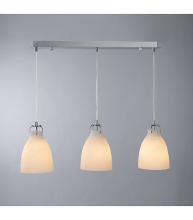 Suspension moderne Leonardo Chrome 3 ampoules