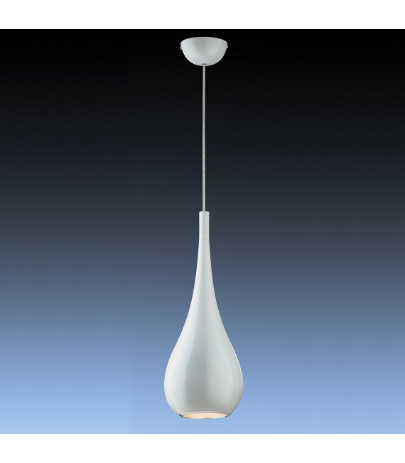 Suspension moderne Lava White Chrome, blanc