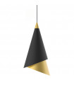 Modern hanging lamp Raalto Black and gold in steel and acrylic