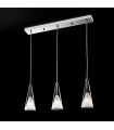 Suspension moderne Butio Chrome 3 ampoules