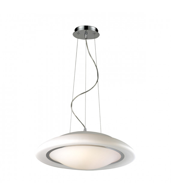 Modern hanging lamp Huller Chrome, white