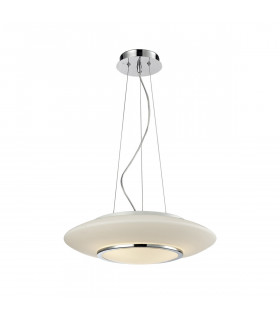 Suspension moderne Camino Chrome, blanc 3 ampoules