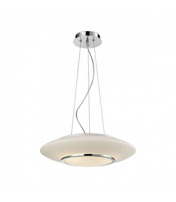 Moderne Pendelleuchte Camino Chrome, weiß