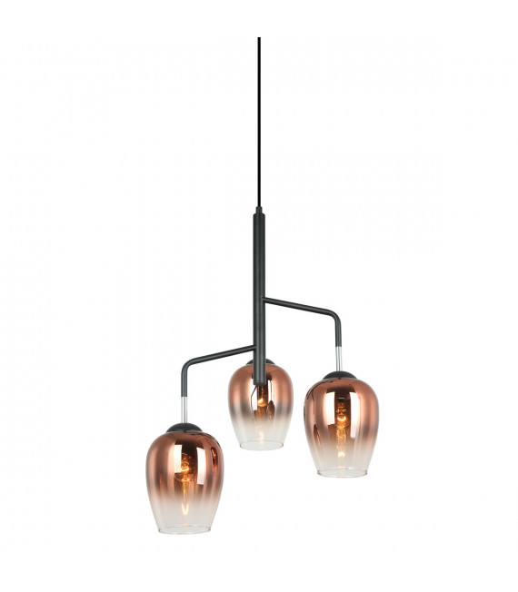 Suspension moderne Lesla Chrome, noir
