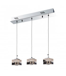 Modern pendant light Cubric Chrome 3 bulbs
