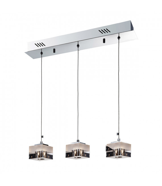 Suspension moderne Cubric Chrome 3 ampoules