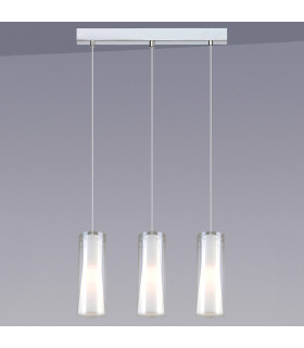 Suspension moderne Carole Chrome 3 ampoules